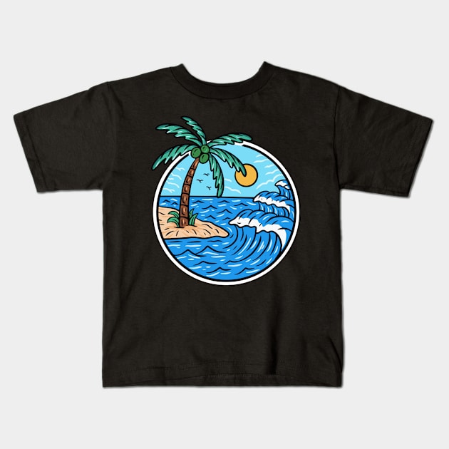 the beach Kids T-Shirt by Abu Muorad